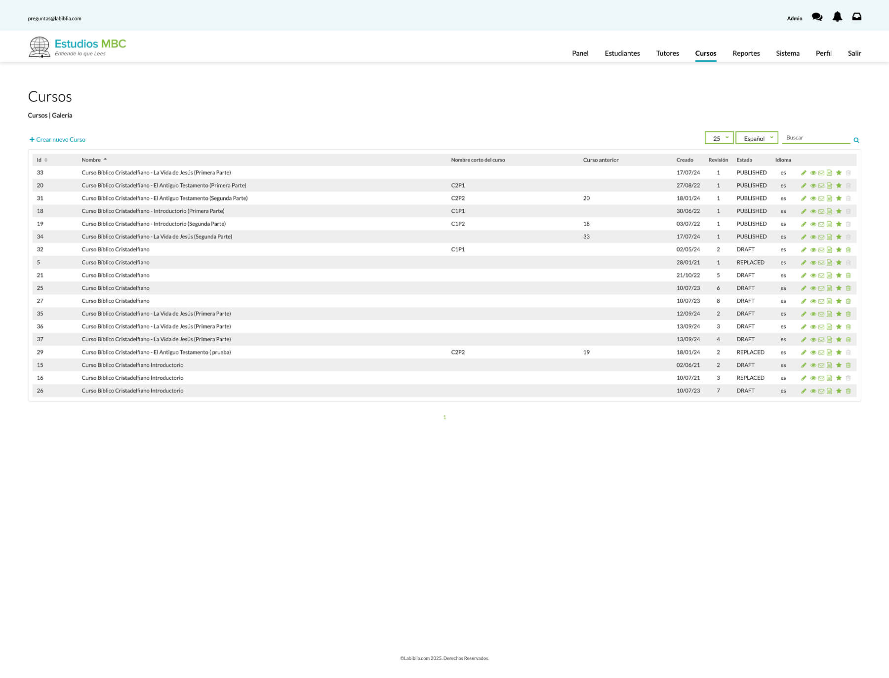 Estudios learning platform interface showing course content and navigation
